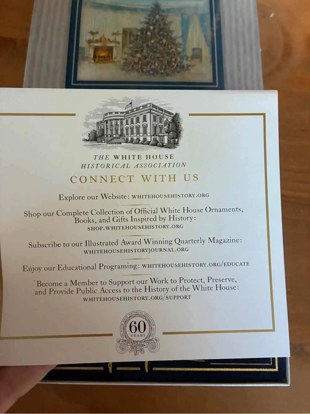 White House Historical Association 2021 Christmas Ornament Lyndon Johnson In Box